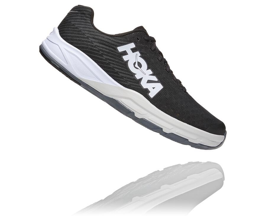 Running Shoes Mens - Hoka One One EVO Carbon Rocket - Black/White - JTVOBEU-67